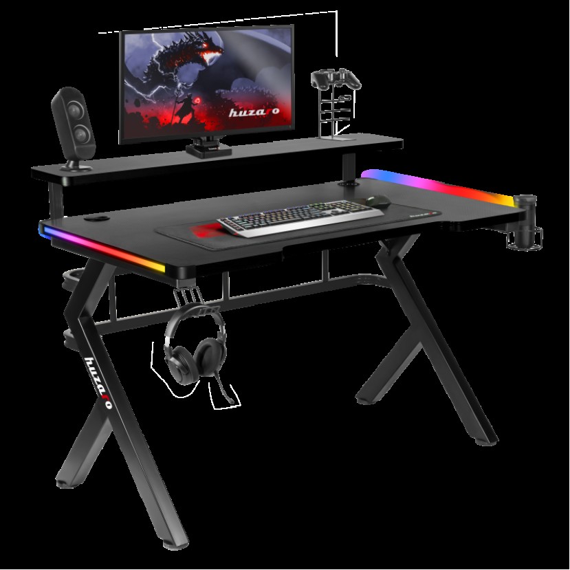 Žaidimų stalas Hero 5.0, RGB Black 120 cm Žaidimų stalas Hero 5.0, RGB Black 120 cm