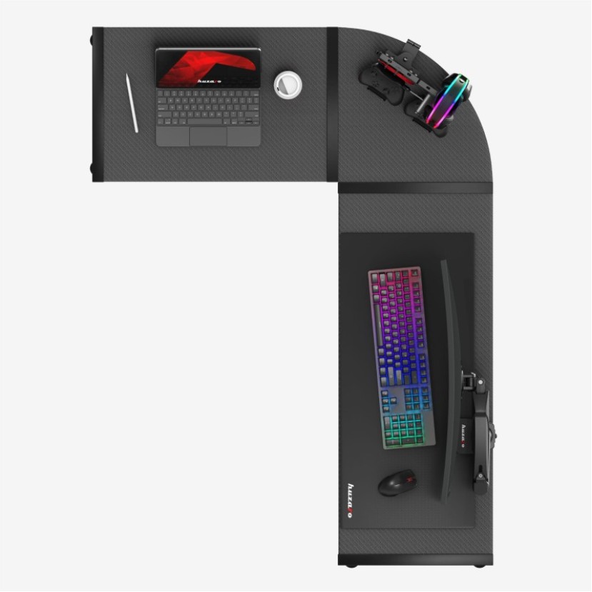 Kampinis žaidimų stalas Hero 6.0, Black Kampinis žaidimų stalas Hero 6.0, Black