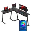 Kampinis žaidimų stalas Hero 6.0 RGB Black 147 cm Kampinis žaidimų stalas Hero 6.0 RGB Black 147 cm