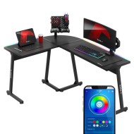 Kampinis žaidimų stalas Hero 6.0 RGB Black 147 cm