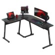 Kampinis žaidimų stalas Hero 6.0 RGB Black 147 cm Kampinis žaidimų stalas Hero 6.0 RGB Black 147 cm