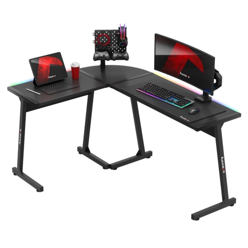 Kampinis žaidimų stalas Hero 6.0 RGB Black 147 cm Kampinis žaidimų stalas Hero 6.0 RGB Black 147 cm