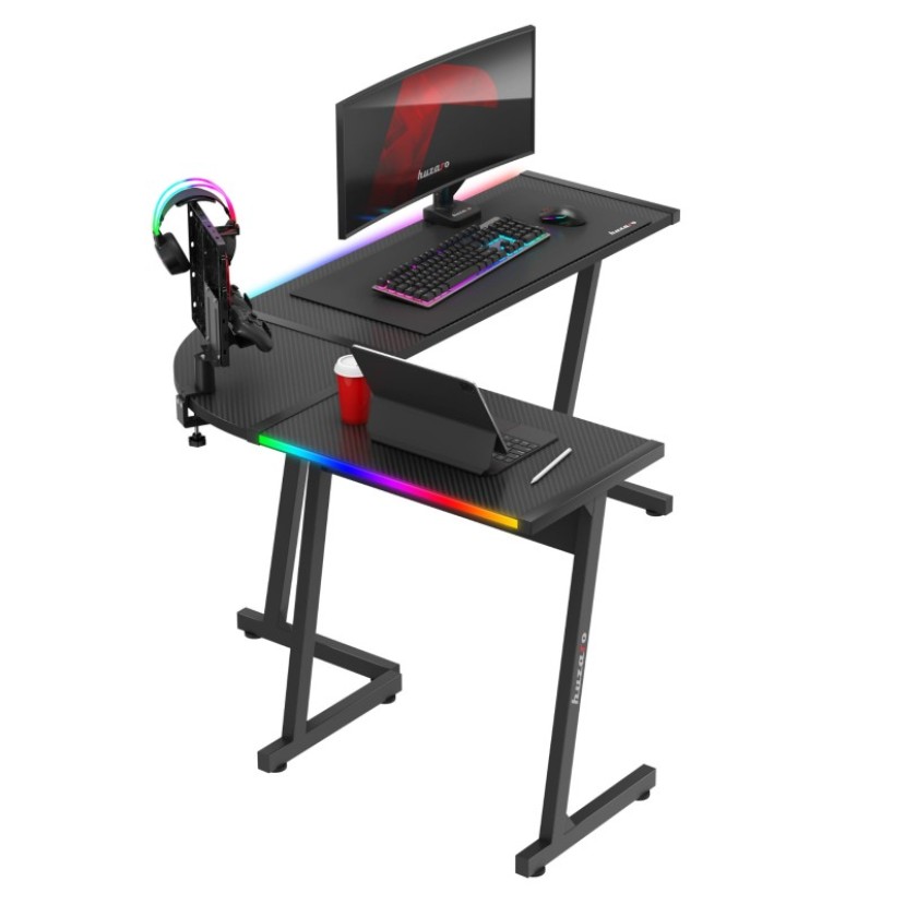Kampinis žaidimų stalas Hero 6.0 RGB Black 147 cm Kampinis žaidimų stalas Hero 6.0 RGB Black 147 cm