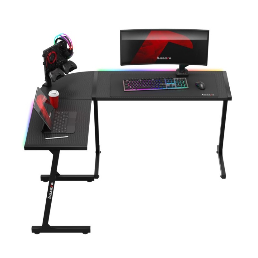 Kampinis žaidimų stalas Hero 6.0 RGB Black 147 cm Kampinis žaidimų stalas Hero 6.0 RGB Black 147 cm
