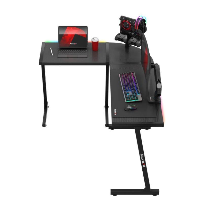 Kampinis žaidimų stalas Hero 6.0 RGB Black 147 cm Kampinis žaidimų stalas Hero 6.0 RGB Black 147 cm