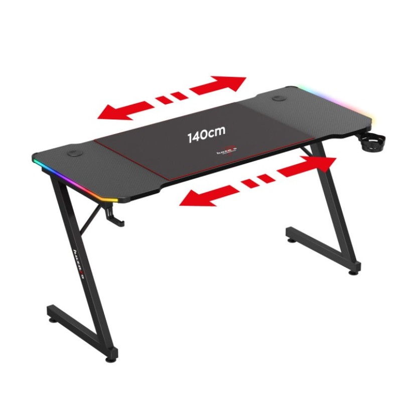 Žaidimų stalas Hero 3.3, RGB Black 140 cm Žaidimų stalas Hero 3.3, RGB Black 140 cm