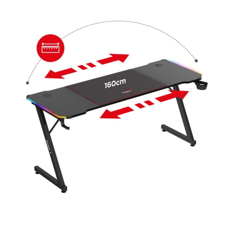 Hero 4.8 RGB žaidimų stalas 160 cm Hero 4.8 RGB žaidimų stalas 160 cm