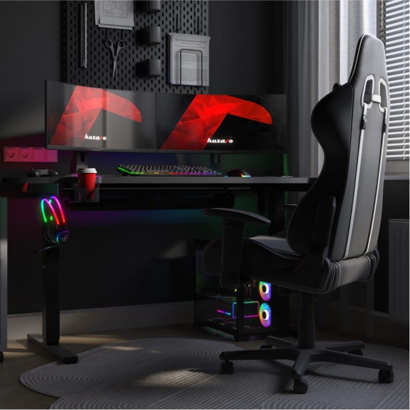 Elektrinis žaidimų stalas Hero 8.7 RGB Black 140 cm Elektrinis žaidimų stalas Hero 8.7 RGB Black 140 cm