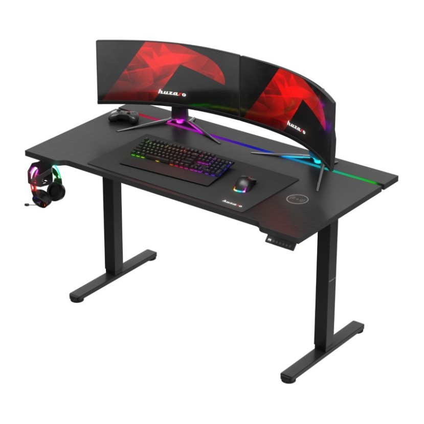 Elektrinis žaidimų stalas Hero 8.7 RGB Black 140 cm Elektrinis žaidimų stalas Hero 8.7 RGB Black 140 cm