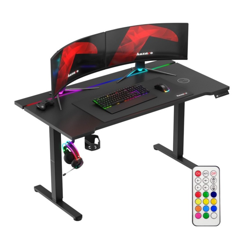 Elektrinis žaidimų stalas Hero 8.7 RGB Black 140 cm Elektrinis žaidimų stalas Hero 8.7 RGB Black 140 cm
