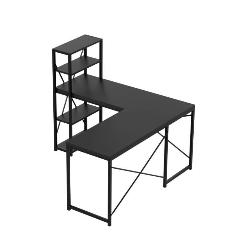 Kampinis rašomasis stalas Leader 5.9, Black 145 cm