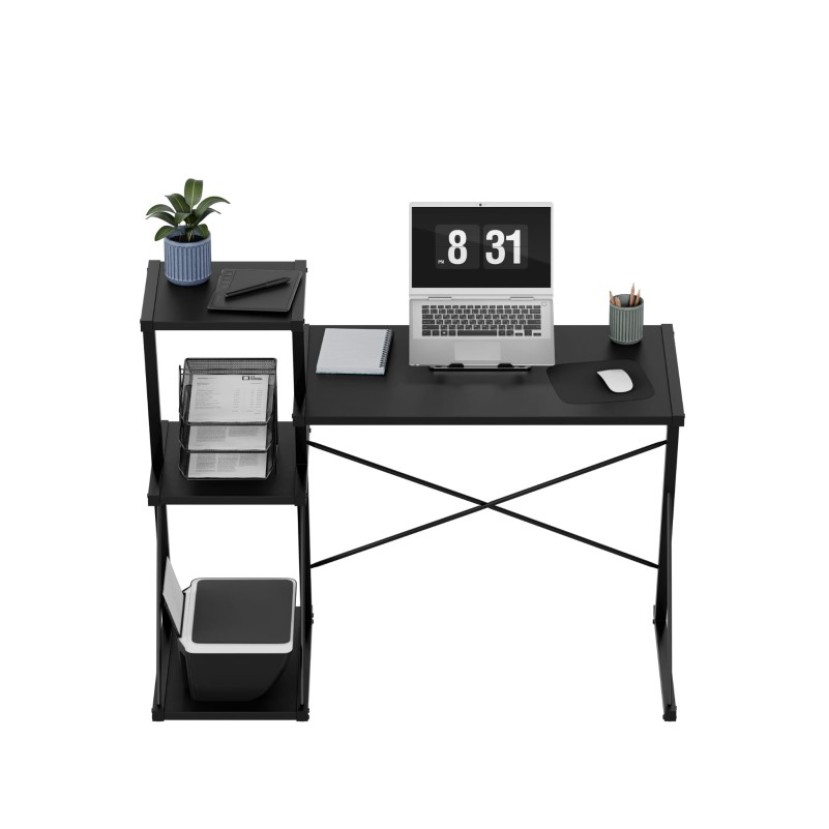 Stalas su lentynomis Leader 3.5, Black 116 cm