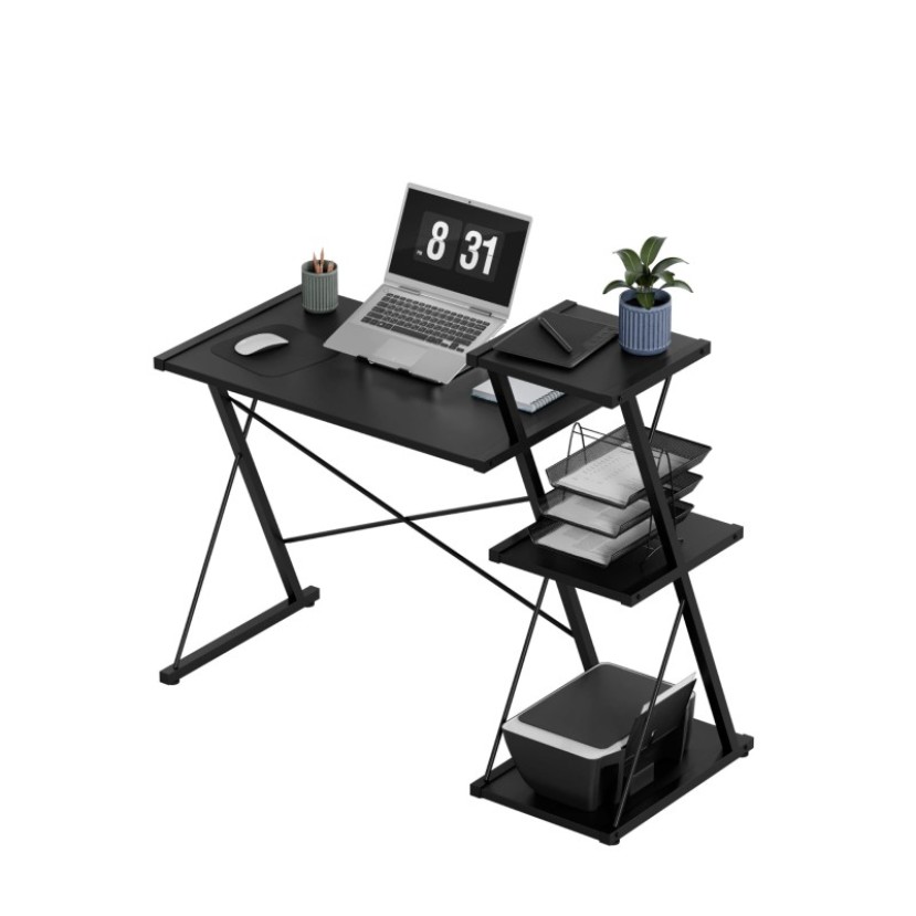 Stalas su lentynomis Leader 3.5, Black 116 cm