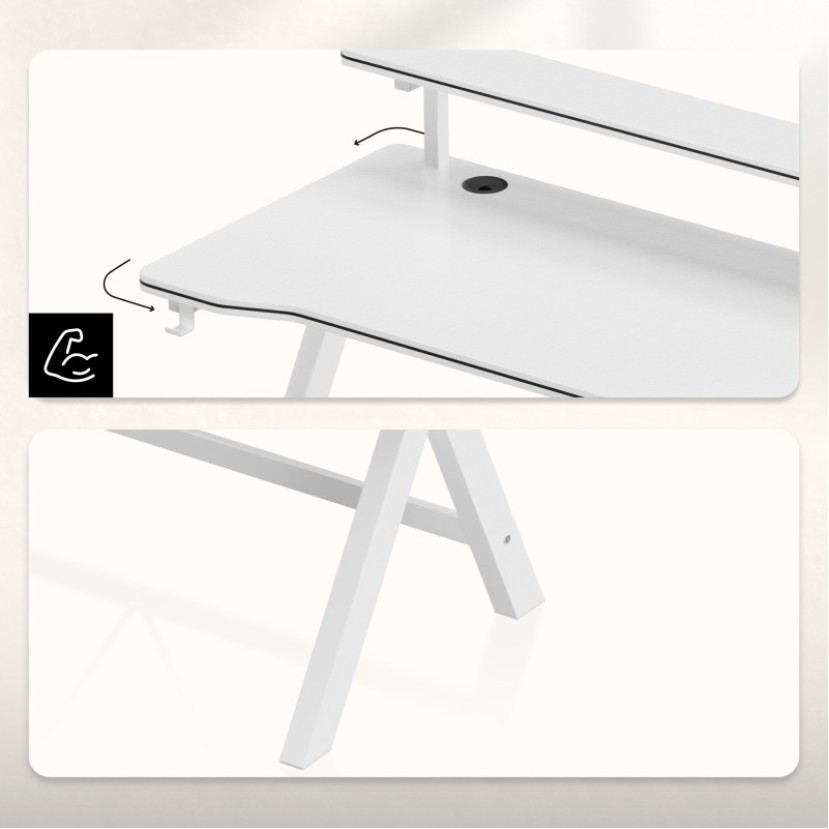 Žaidimų stalas Hero 1.9 White 120 cm Žaidimų stalas Hero 1.9 White 120 cm