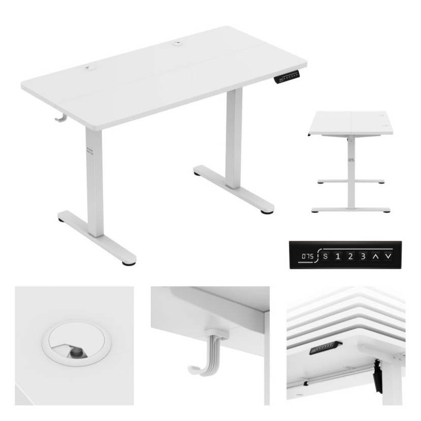 Elektrinis stalas Leader 6.9 White 120 cm Elektrinis stalas Leader 6.9 White 120 cm