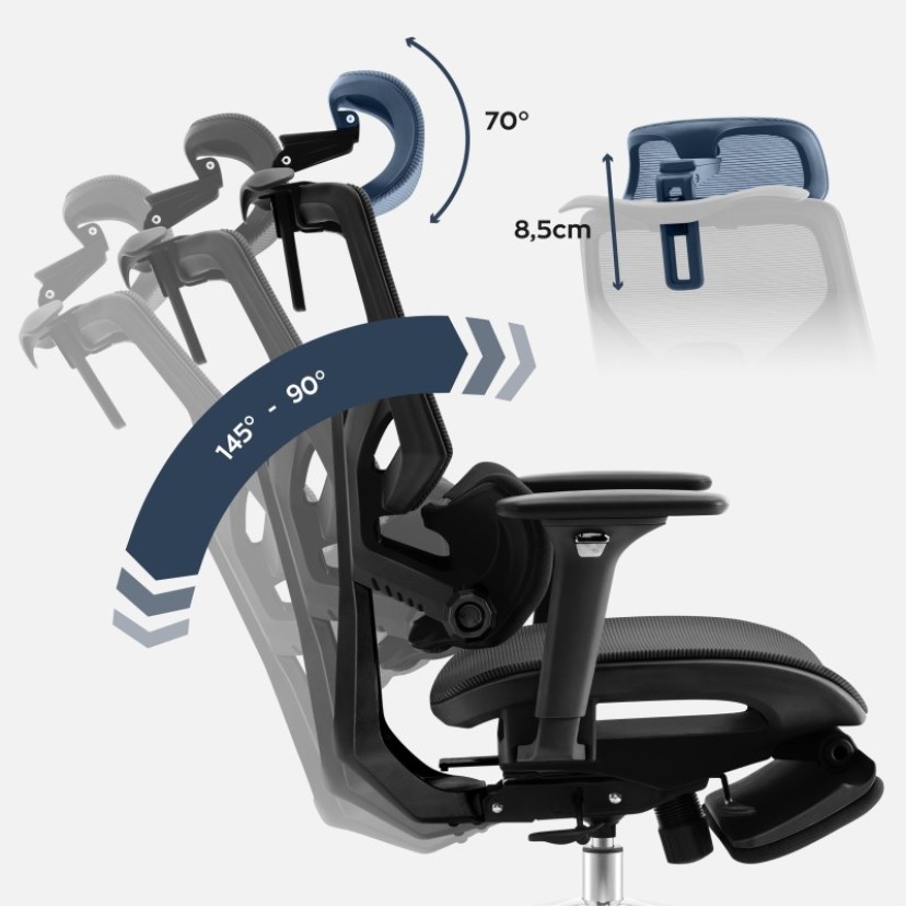 Ergonominė kėdė Expert 8.7 Black Mesh
