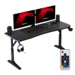 Hero 4.6 RGB Black 160 cm žaidimų stalas Hero 4.6 RGB Black 160 cm žaidimų stalas