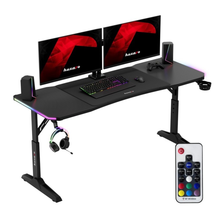 Hero 4.6 RGB Black 160 cm žaidimų stalas Hero 4.6 RGB Black 160 cm žaidimų stalas