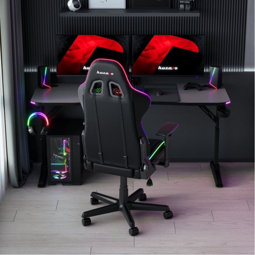 Hero 4.6 RGB Black 160 cm žaidimų stalas Hero 4.6 RGB Black 160 cm žaidimų stalas