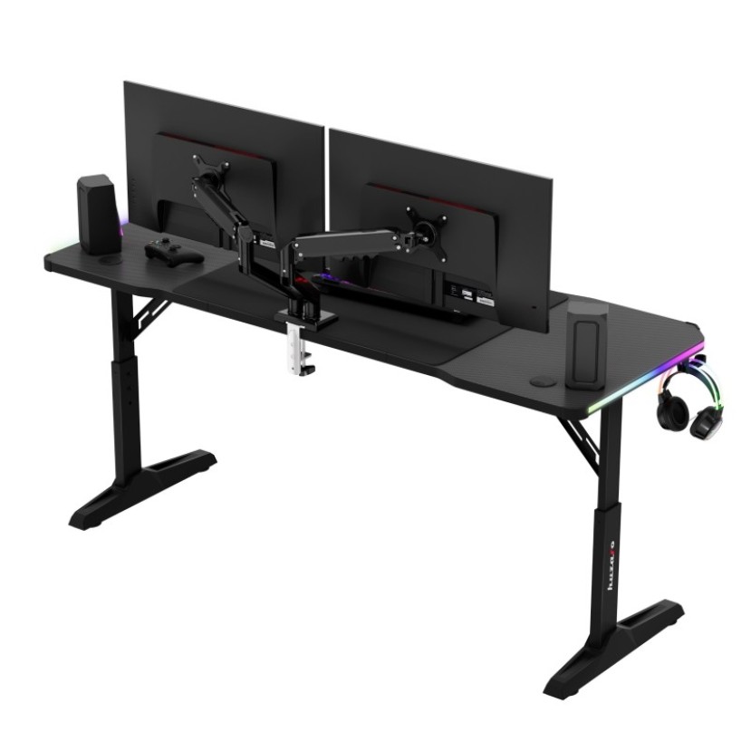Hero 4.6 RGB Black 160 cm žaidimų stalas Hero 4.6 RGB Black 160 cm žaidimų stalas
