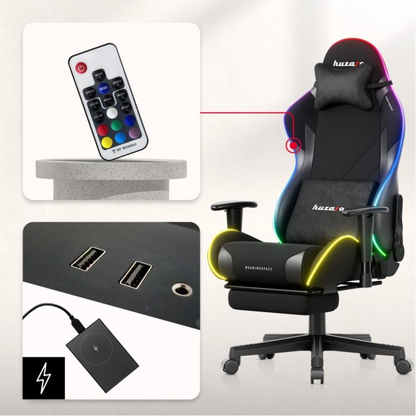 Žaidimų kėdė Force 5.7 RGB Black Žaidimų kėdė Force 5.7 RGB Black
