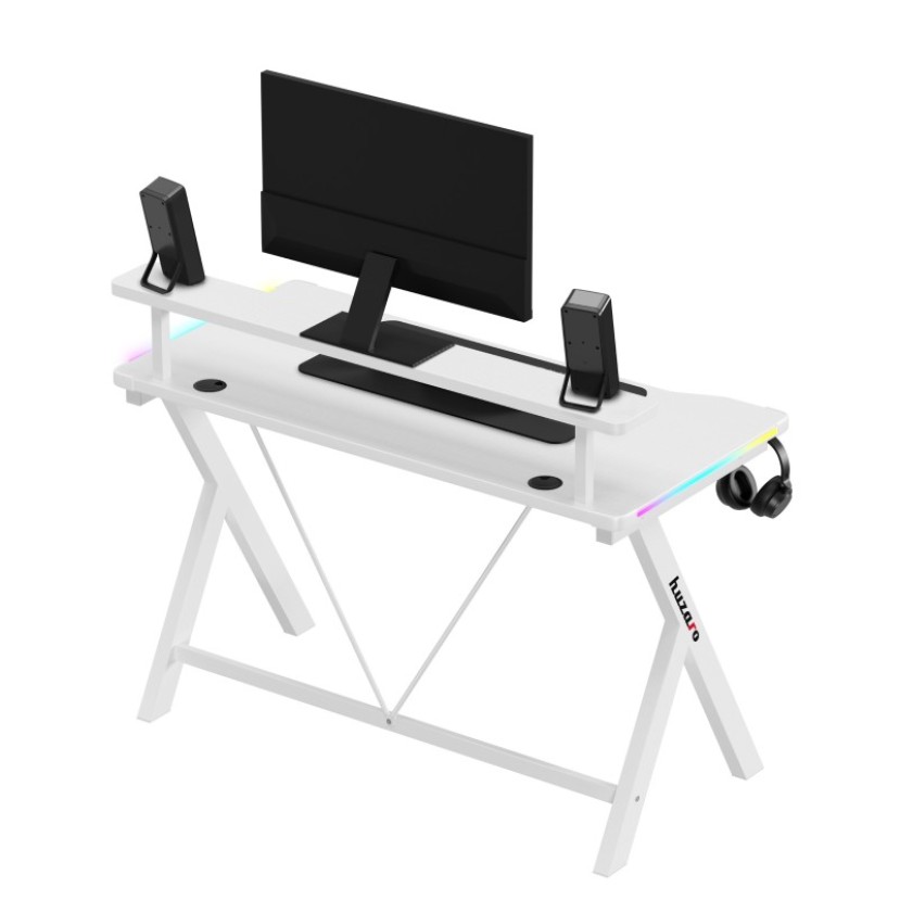 Hero 1.9 RGB White žaidimų stalas 120 cm Hero 1.9 RGB White žaidimų stalas 120 cm