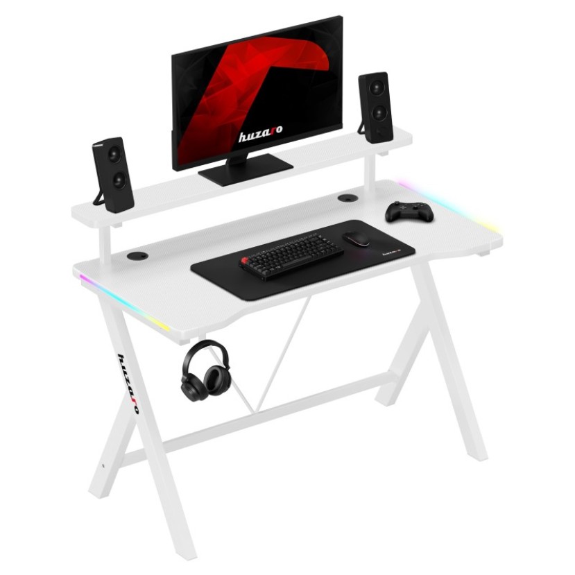 Hero 1.9 RGB White žaidimų stalas 120 cm Hero 1.9 RGB White žaidimų stalas 120 cm