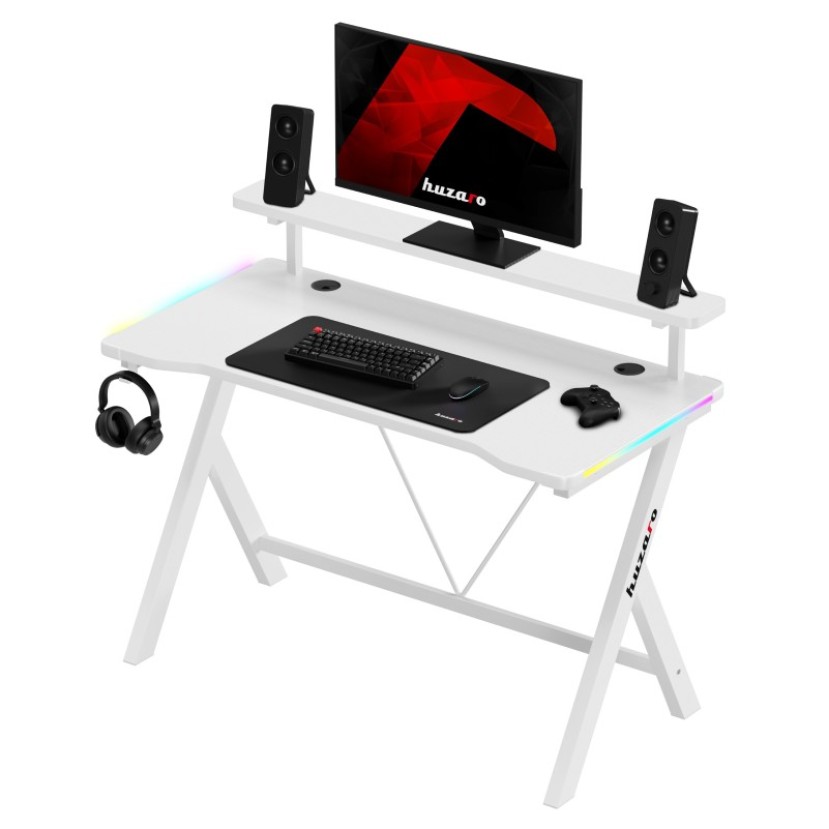 Hero 1.9 RGB White žaidimų stalas 120 cm Hero 1.9 RGB White žaidimų stalas 120 cm