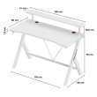 Hero 1.9 RGB White žaidimų stalas 120 cm Hero 1.9 RGB White žaidimų stalas 120 cm