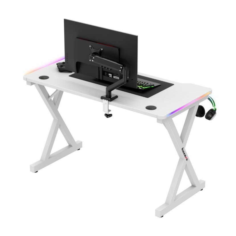 Hero 2.3 RGB White žaidimų stalas 120 cm Hero 2.3 RGB White žaidimų stalas 120 cm