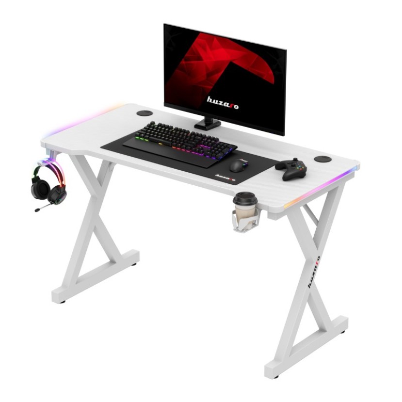 Hero 2.3 RGB White žaidimų stalas 120 cm Hero 2.3 RGB White žaidimų stalas 120 cm