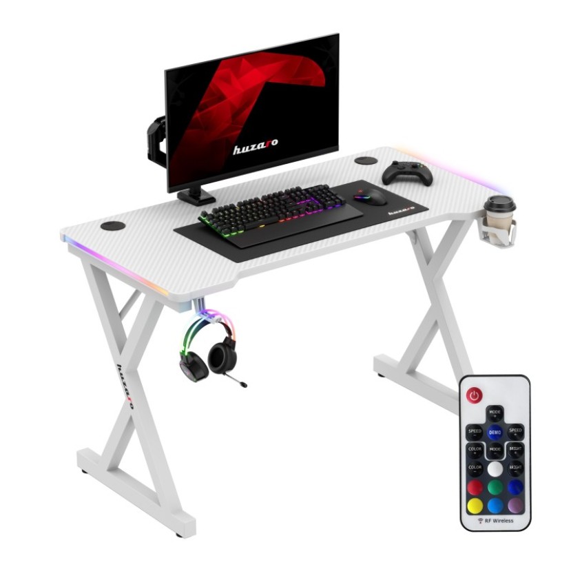 Hero 2.3 RGB White žaidimų stalas 120 cm Hero 2.3 RGB White žaidimų stalas 120 cm