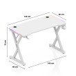 Hero 2.3 RGB White žaidimų stalas 120 cm Hero 2.3 RGB White žaidimų stalas 120 cm