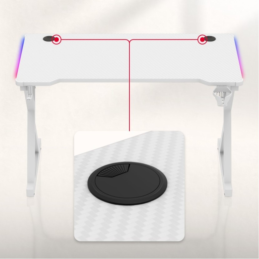 Hero 2.3 RGB White žaidimų stalas 120 cm Hero 2.3 RGB White žaidimų stalas 120 cm