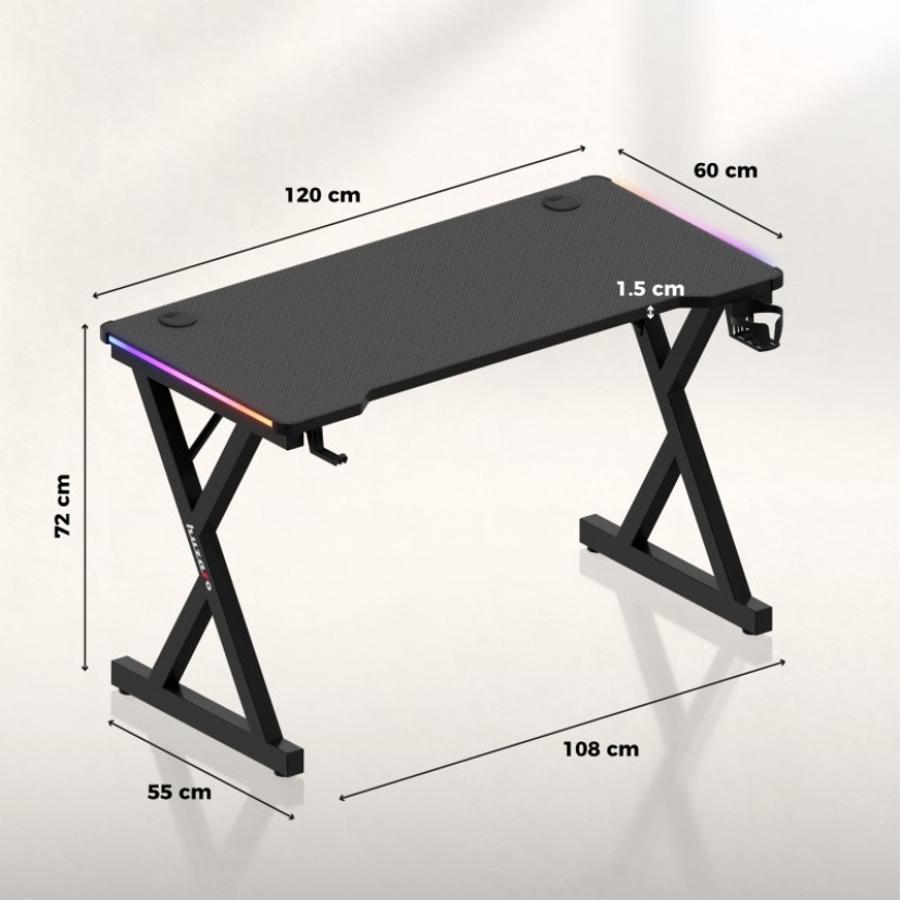Hero 2.3 RGB žaidimų stalas 120 cm Hero 2.3 RGB žaidimų stalas 120 cm