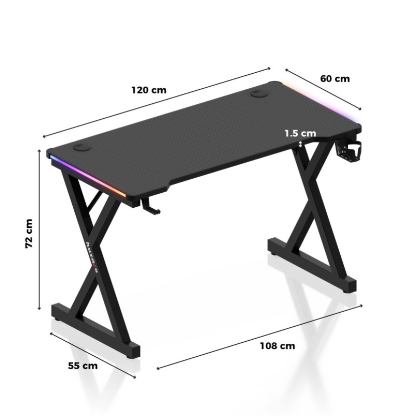 Hero 2.3 RGB žaidimų stalas 120 cm Hero 2.3 RGB žaidimų stalas 120 cm