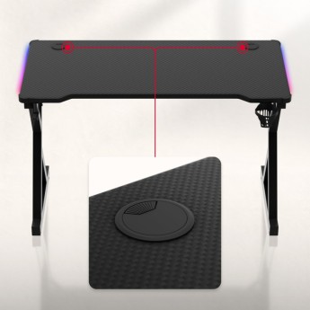 Žaidimų stalas Hero 2.3, RGB juodas Žaidimų stalas Hero 2.3, RGB juodas