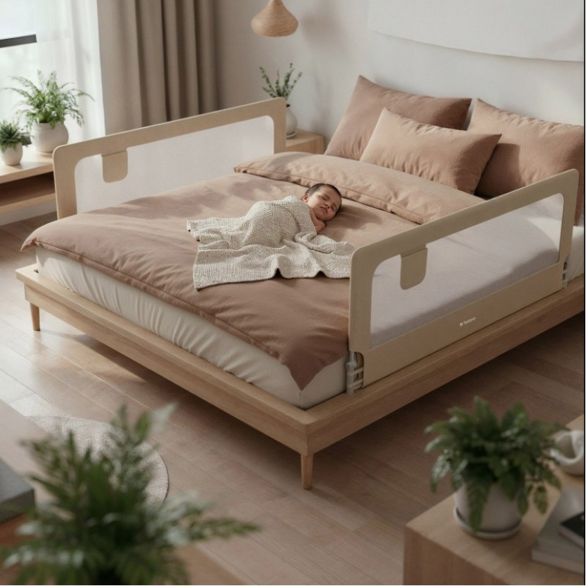 Apsauginis lovos turėklas 30 smėlio spalvos 200 cm