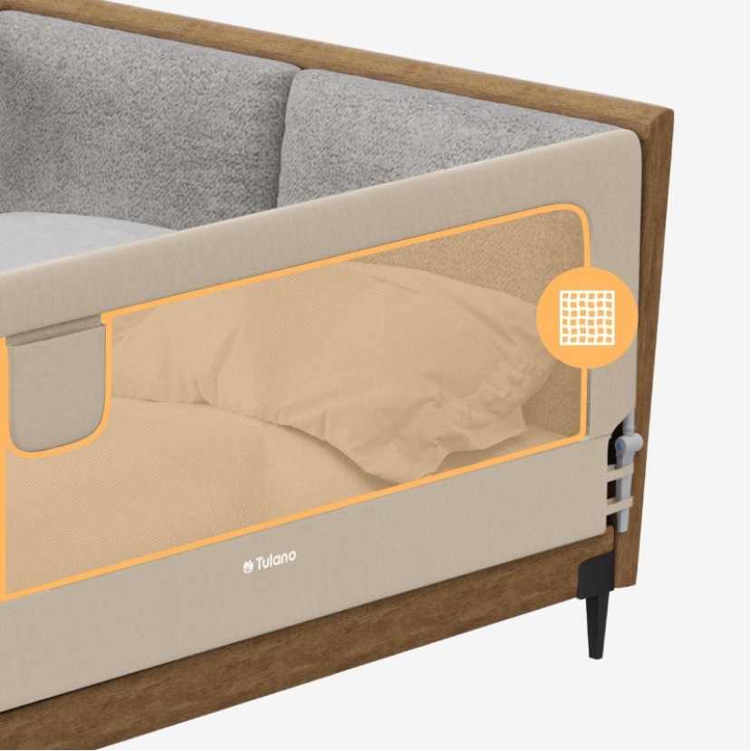 Apsauginis lovos turėklas 30 smėlio spalvos 200 cm