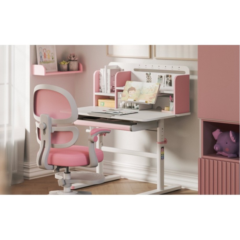 Ergonomiškas vaikiškas rašomasis stalas Study 5.0 Pink 90 cm Ergonomiškas vaikiškas rašomasis stalas Study 5.0 Pink 90 cm