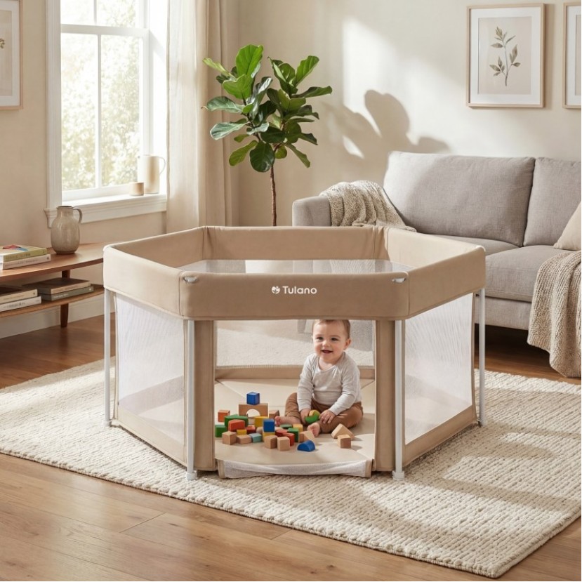 Sulankstoma kūdikių žaidimų aikštelė Cozy 30, Beige Sulankstoma kūdikių žaidimų aikštelė Cozy 30, Beige