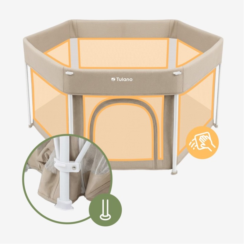 Sulankstoma kūdikių žaidimų aikštelė Cozy 30, Beige Sulankstoma kūdikių žaidimų aikštelė Cozy 30, Beige