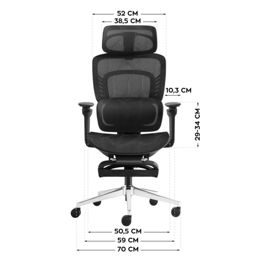 Biuro kėdė su masažu Visioner 8.3 Black Biuro kėdė su masažu Visioner 8.3 Black
