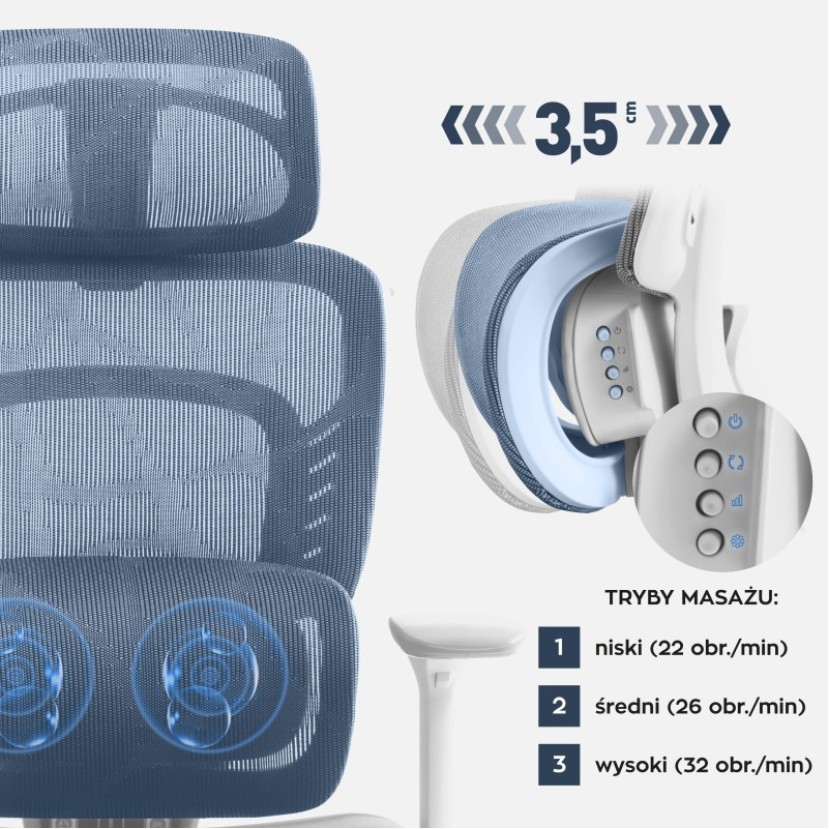 Biuro kėdė su masažu Visioner 6.1 Grey Biuro kėdė su masažu Visioner 6.1 Grey