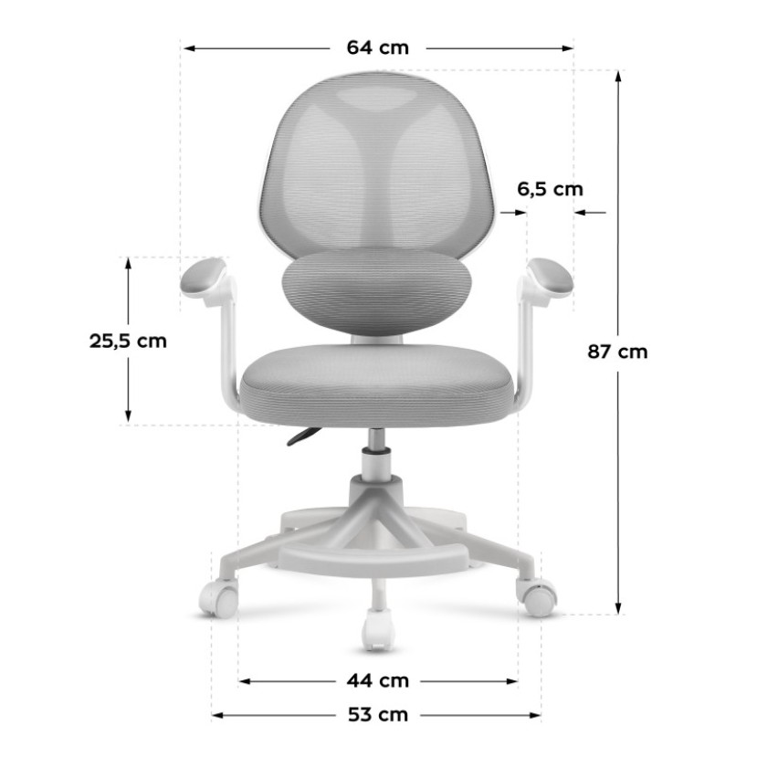 Vaikiška ergonominė kėdė Junior 4.5 Grey Vaikiška ergonominė kėdė Junior 4.5 Grey