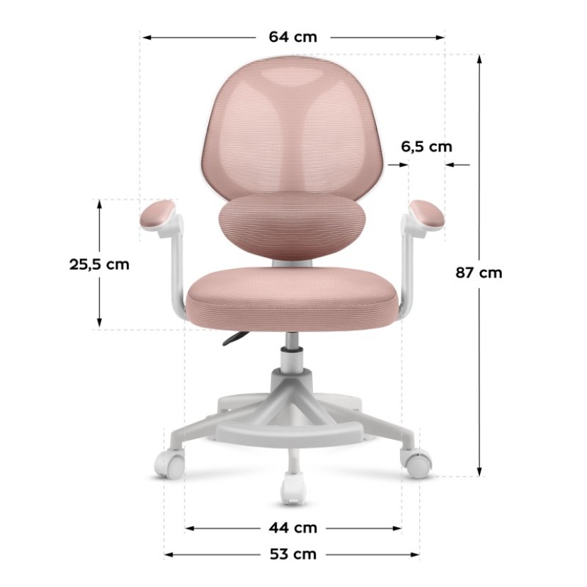 Vaikiška ergonominė kėdė Junior 4.5 Pink Vaikiška ergonominė kėdė Junior 4.5 Pink