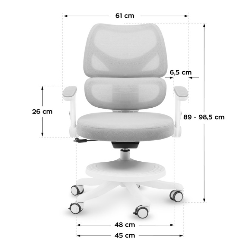Vaikiška ergonominė kėdė Junior 5.3 Grey Vaikiška ergonominė kėdė Junior 5.3 Grey