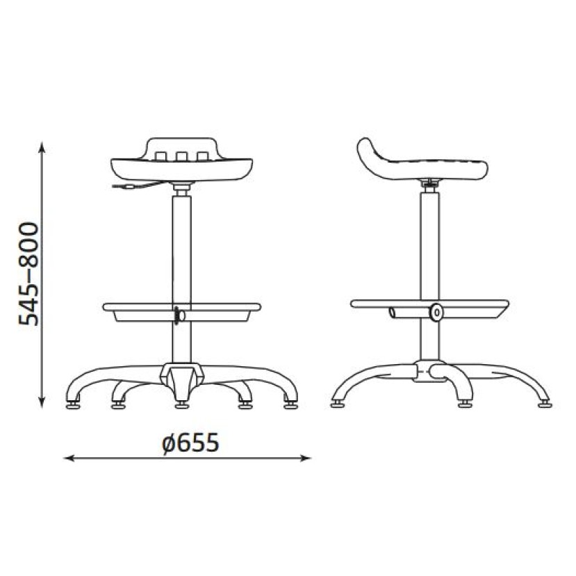 Speciali kėdė Worker + ring base chrome