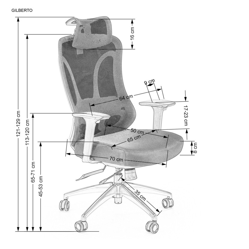 A Ergonominė biuro kėdė GILBERTO juoda