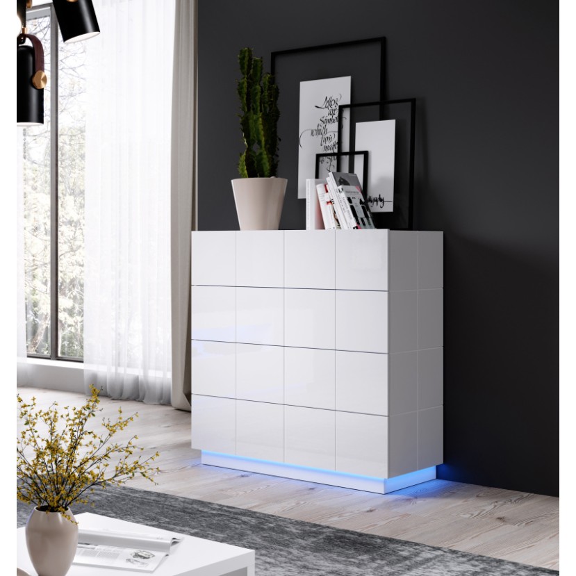 drwewr skrynia KOM4S REJA baltas blizgus/baltas blizgesys drwewr skrynia KOM4S REJA baltas blizgus/baltas blizgesys
